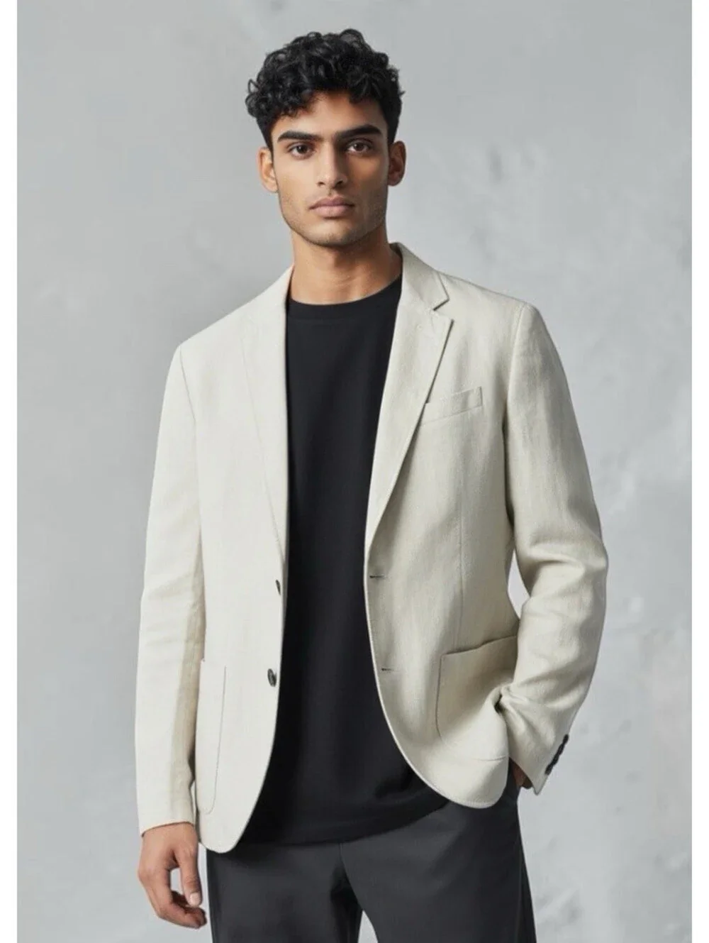 J.Crew Size 34 Thompson Men’s Linen Cotton Ivory Blazer Preppy Summer Coastal